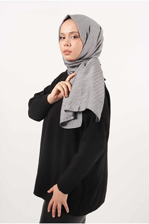 Stick Pattern Silky Viscose Shawl - 3