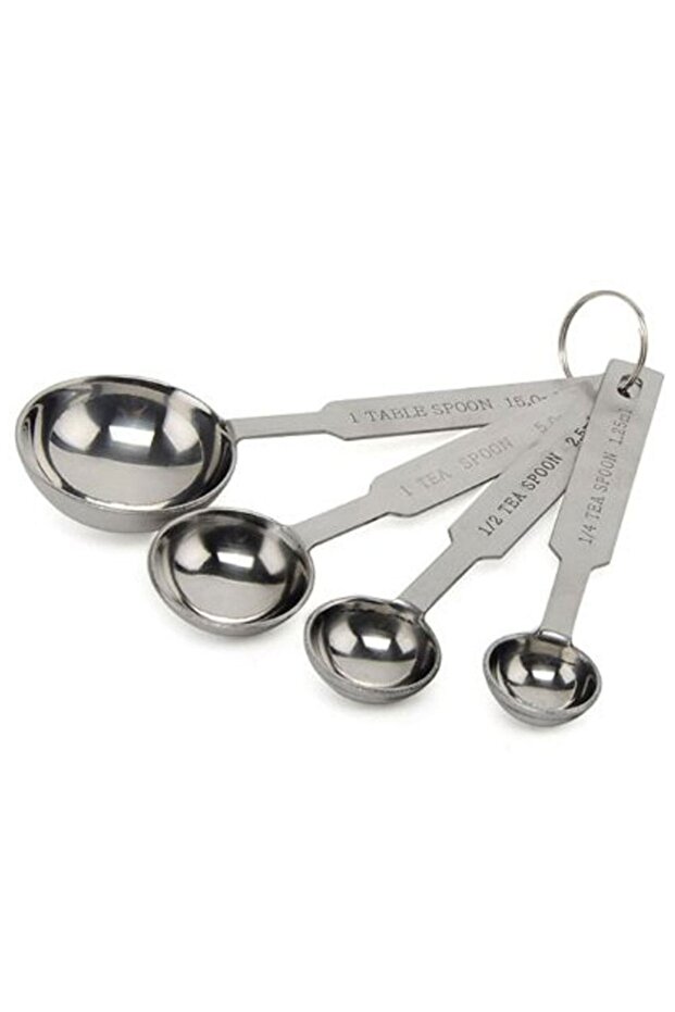 Tiny Measuring Spoons Scale Set Metal Set of 4 - 1