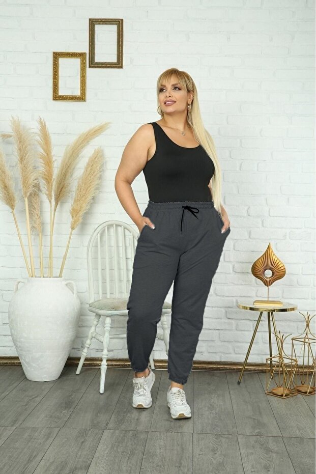 Kadın Oversize Rahat Kalıp Eşofman Altı - 1