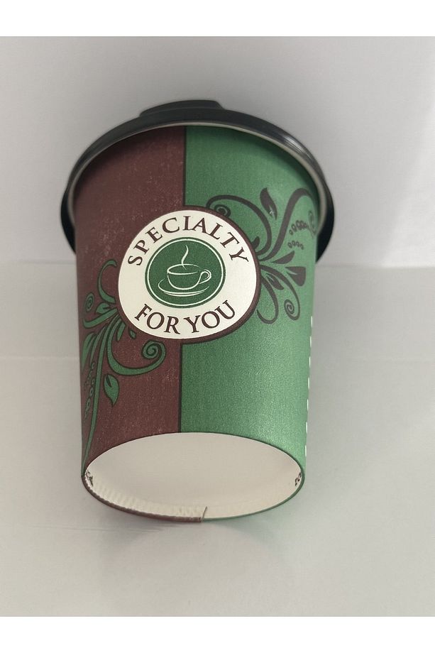 8 oz Siyah Kapaklı Karton Kağıt Bardak Kahve Çay Bardağı 200 ml 50’li - 3