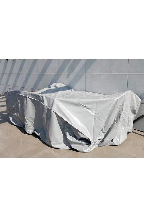 Bahçe Mobilya Brandası 160x100x80 Cm Masa Sandalye Koruma Örtüsü Kılıf Gri Su Geçirmez - 2