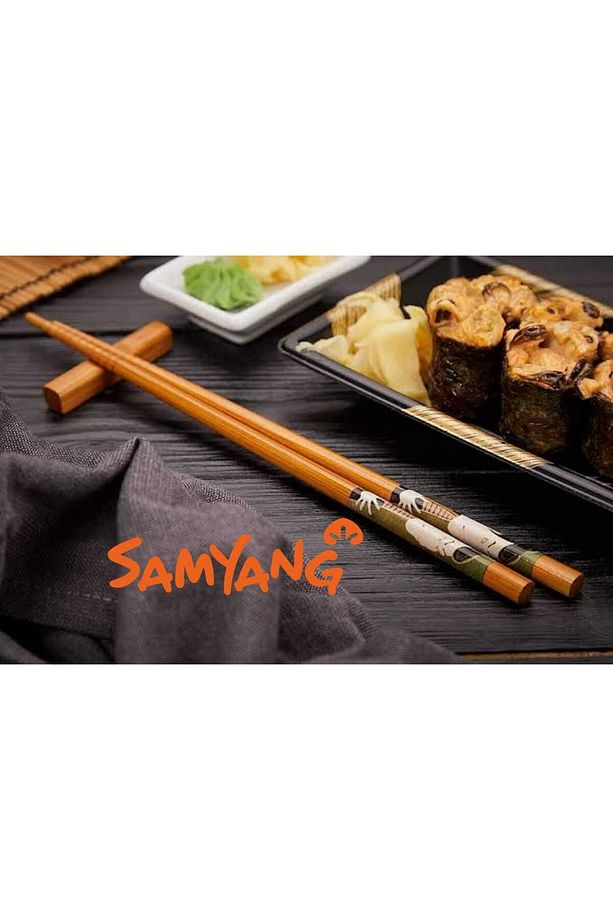 5 Çift Desenli Yıkanabilir Kore Çin Bambu Chopsticks Yemek Çubuğu | Desenli Bambu Chopstick - 2