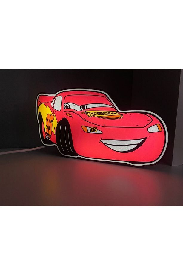 Şimşek Mcqueen Araba Led Işıklı Lightbox Masa Lambası - 2