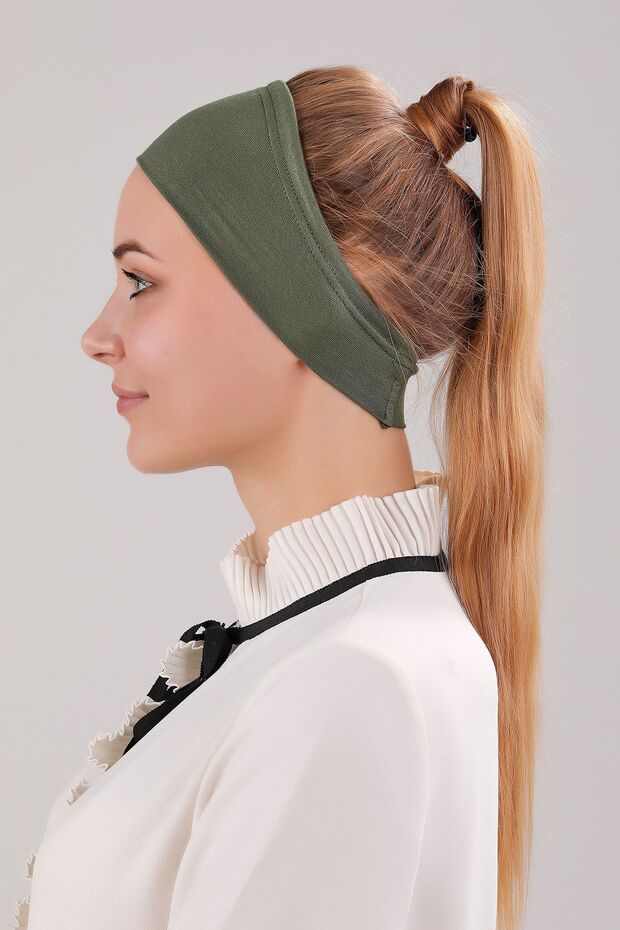 Women's Hijab Seamless Silicone Non-Slip Bandana Sports Bonnet Khaki