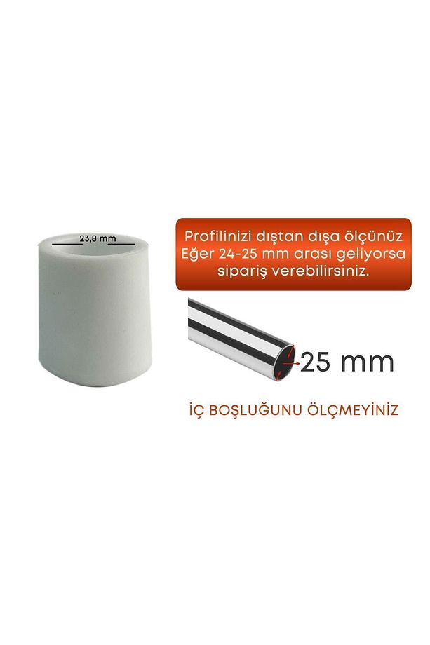 25 Mm Pvc Sandalye Profil Ayak Pabucu Sessiz Yumuşak - Kahve(4 Adet) - 4