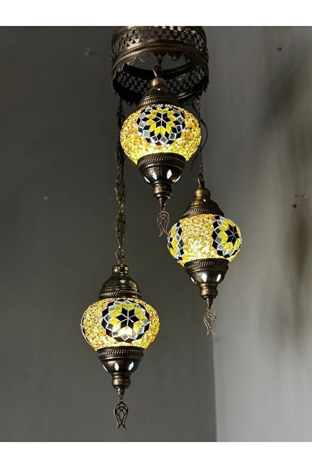 Otantik El Yapımı Mozaik Avize - 3