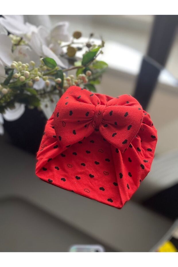 بونيه أطفال بطبقة مزدوجة منقوشة على شكل قلب - 1