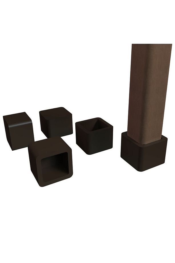 30x30 Mm Kare Pvc Sandalye Profil Ayak Pabucu Sessiz Yumuşak - Kahve (4 Adet) - 1