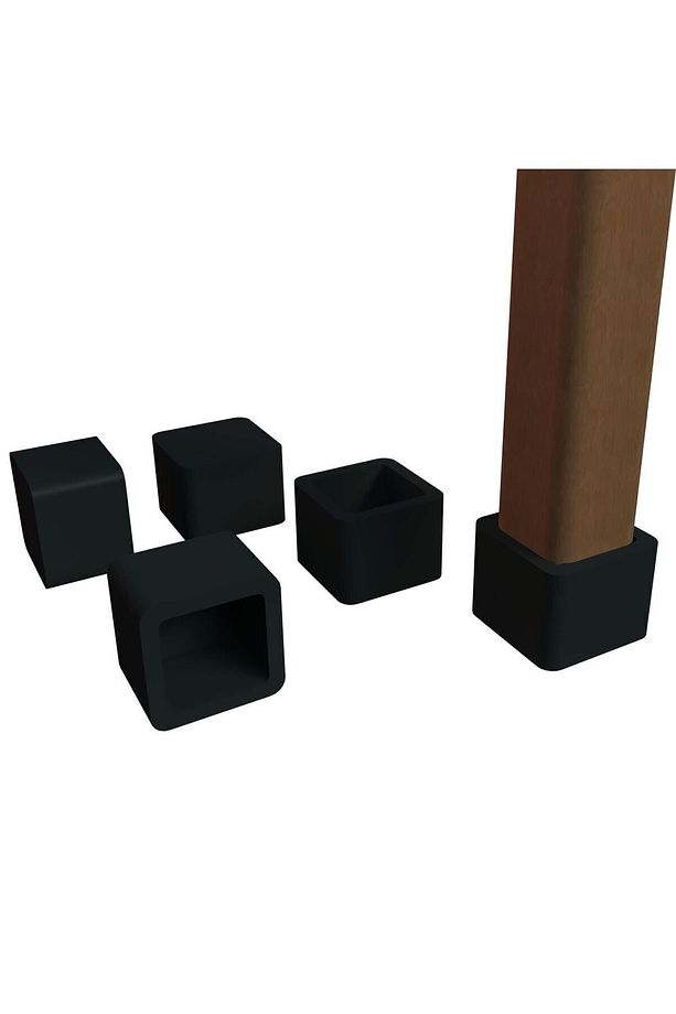 30x30 Mm Kare Pvc Sandalye Profil Ayak Pabucu Sessiz Yumuşak - Siyah (4 Adet) - 1