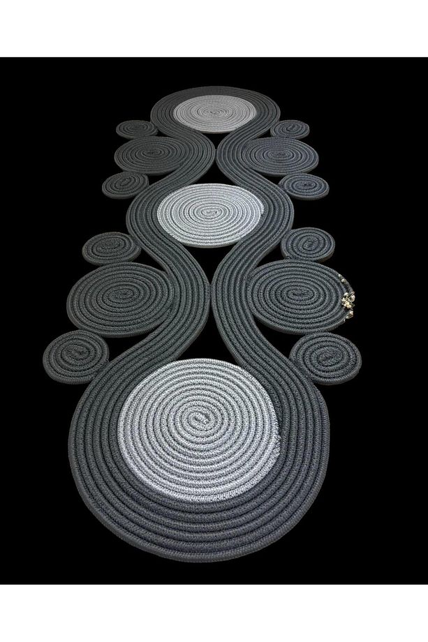 Jüt, Hasır,Sarmal Model, Dekoratif Masa Örtüsü, Runner 40x110 CM, Sehpa Örtüsü, Bohem Tarzı - 2