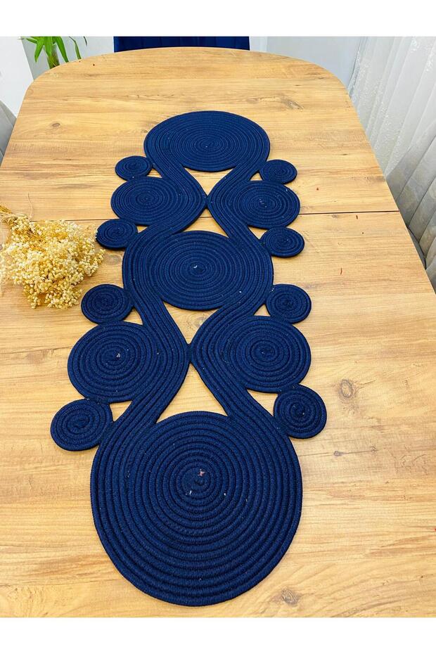 Jüt, Hasır,Sarmal Model, Dekoratif Masa Örtüsü, Runner 40x110 CM, Sehpa Örtüsü, Bohem Tarzı - 2