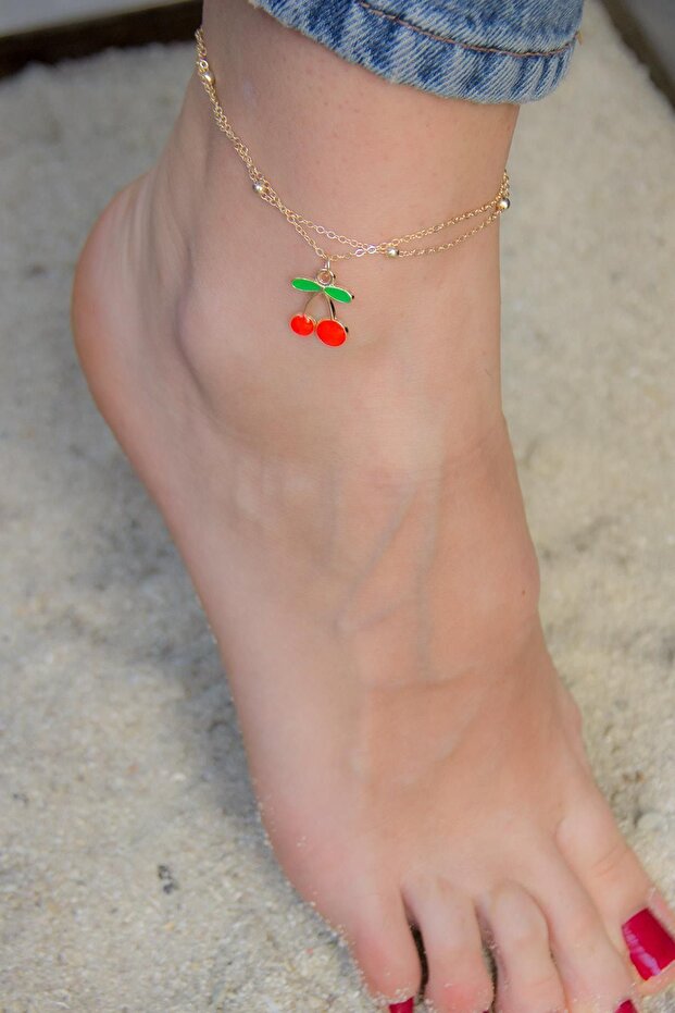 خلخال على شكل الكرز النيون الذهبي - 1