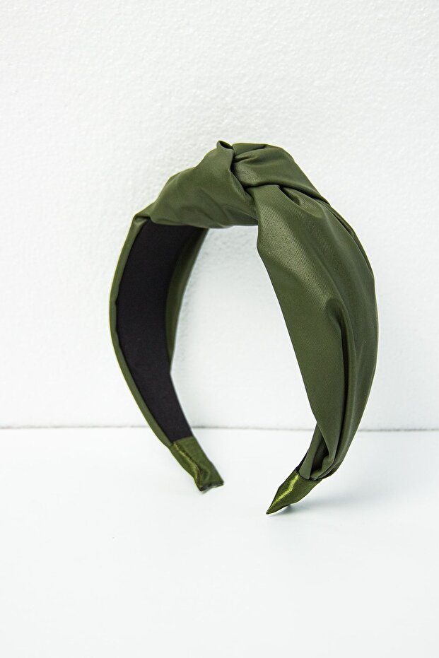 Green Color Leather Knotted Crown - 3
