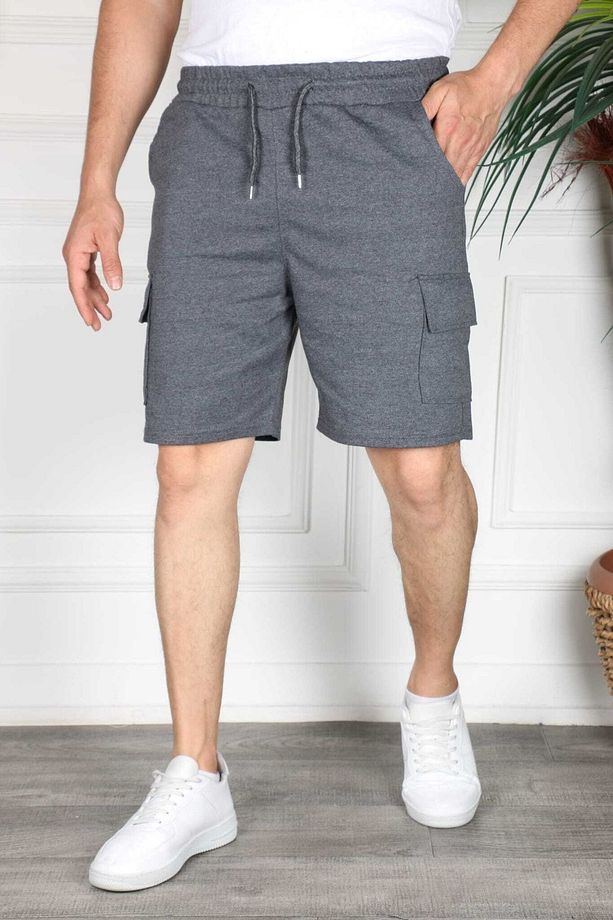 Rahat Kalıp Unisex 2 İplik Kargo Cep Spor Şort - 1