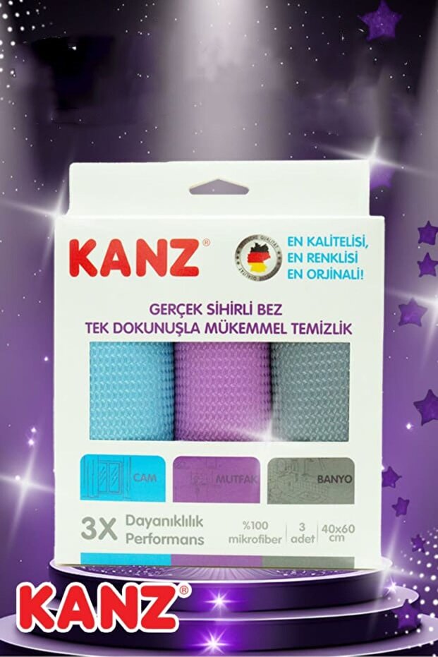 German 3-Pack Microfiber Cleaning Cloth (40X60)