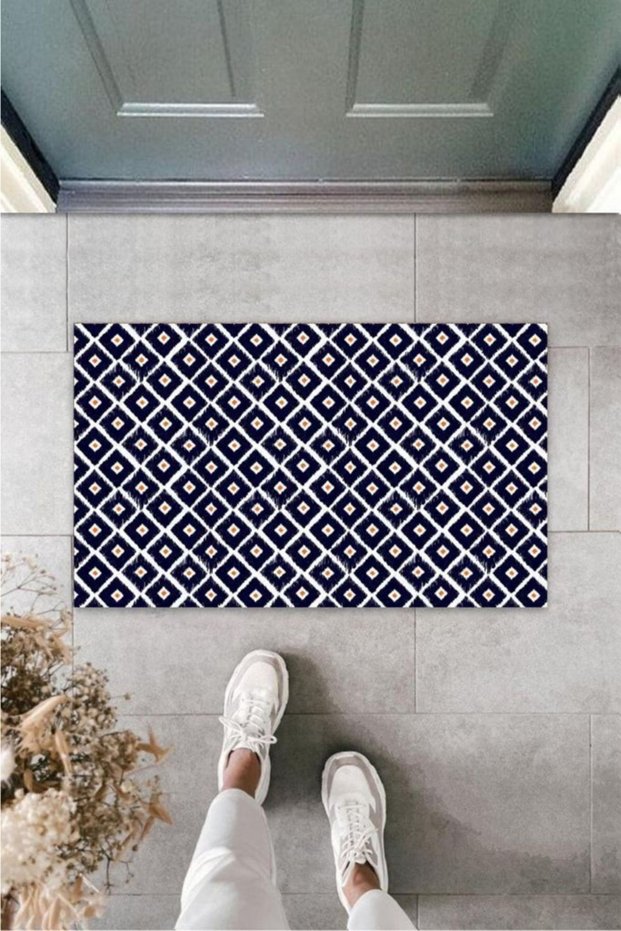 1 Black Door Mat Tiny Square Pattern Ps888