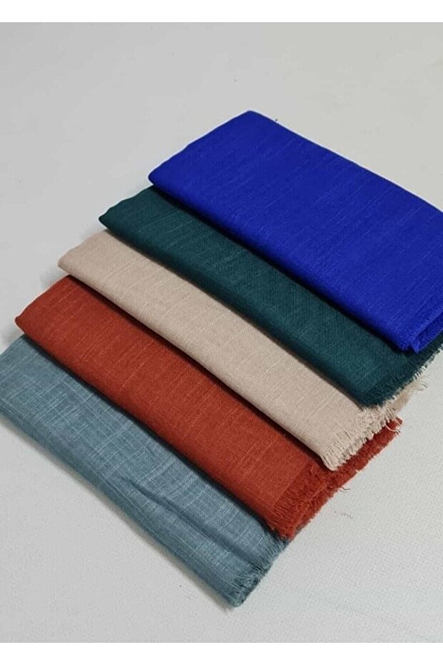 5-piece Flamed Cotton Hijab Writing Scarf - 100x100cm