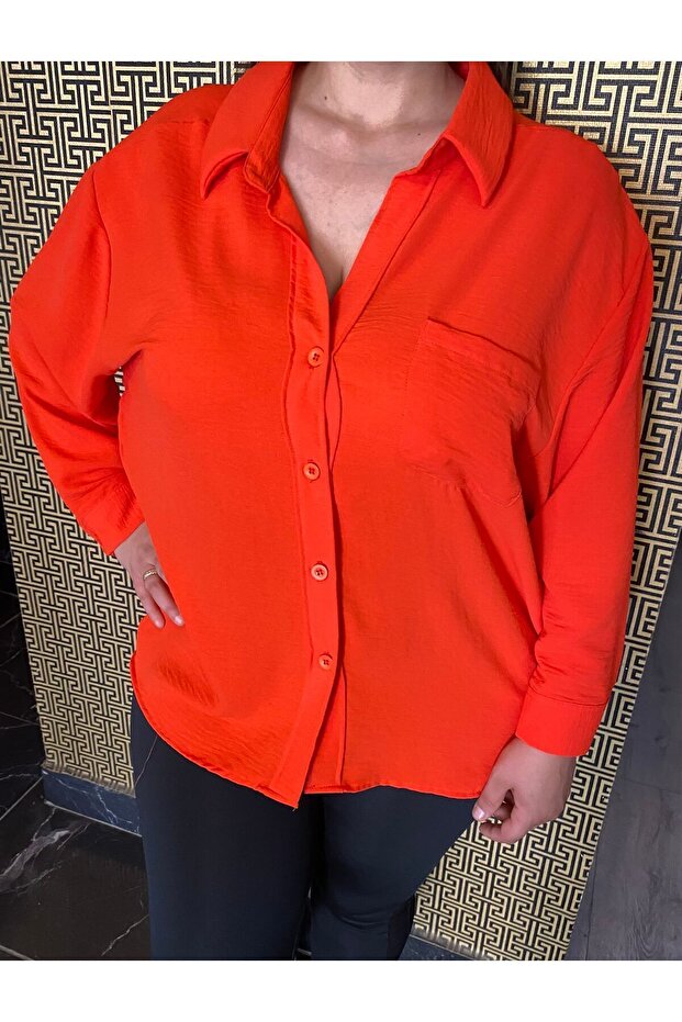 Oversize ayrobin kumaş gömlek - 1