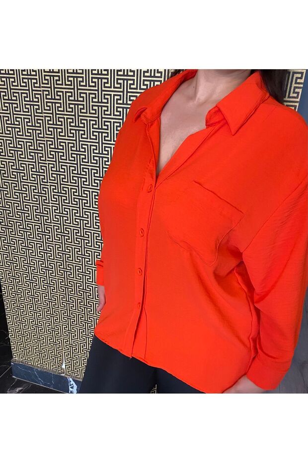 Oversize ayrobin kumaş gömlek - 3