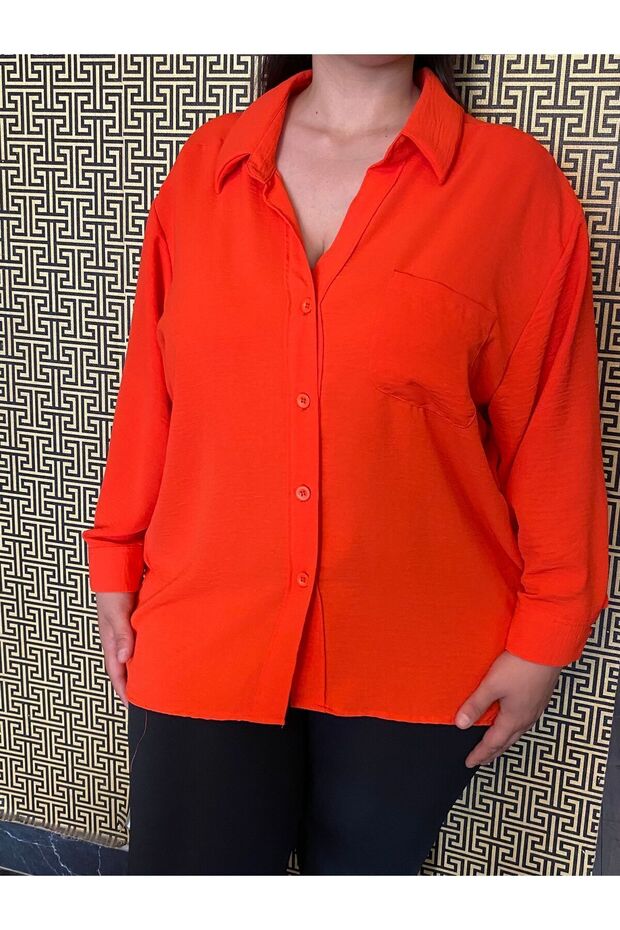 Oversize ayrobin kumaş gömlek - 4