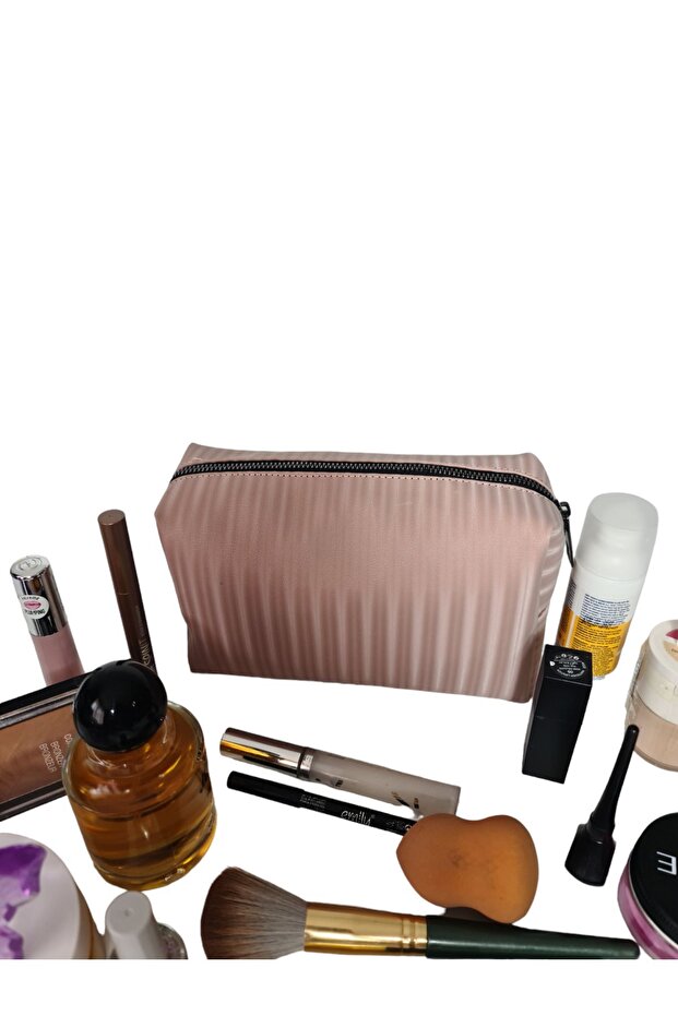 حقيبة مكياج كبيرة الحجم منقوشة - 3
