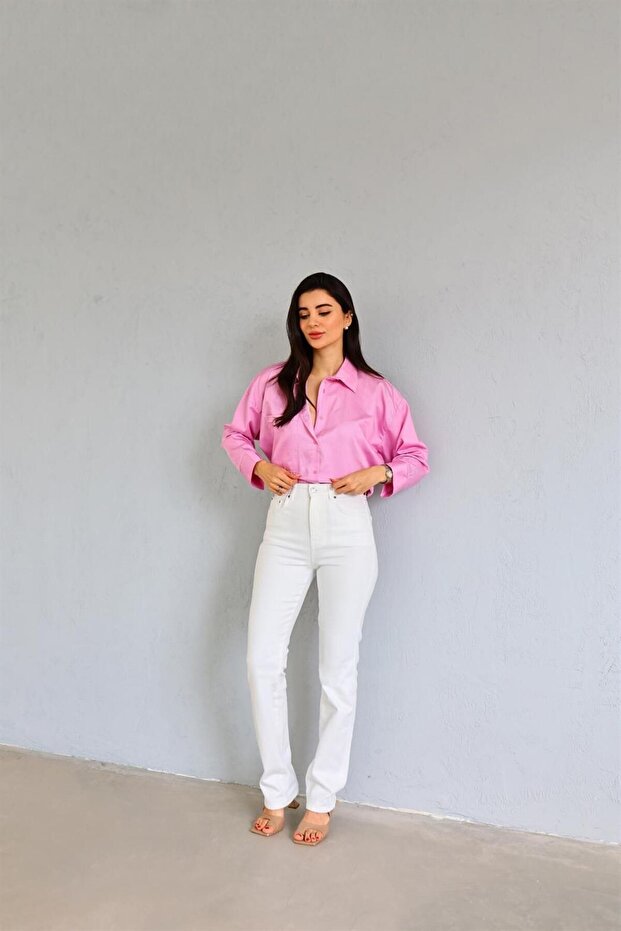 Penolope Women's Xul Straight Cut White Jeans