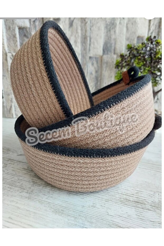 3-Piece Wicker Basket - Bathroom, Organizer and Jute Basket