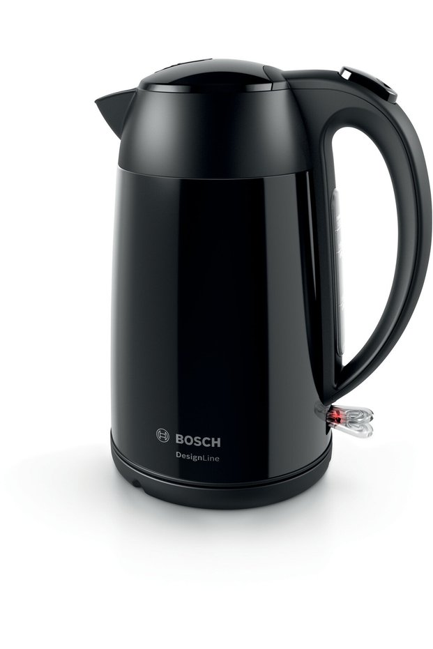 DesignLine Stainless Steel Cordless Kettle, 1.7 L, 3000W - Black, TWK3P423GB 1 Year Warranty