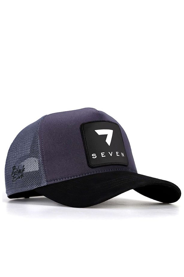 V1 7 Numara Logolu Siyah-antrasit Trucker Şapka - 1