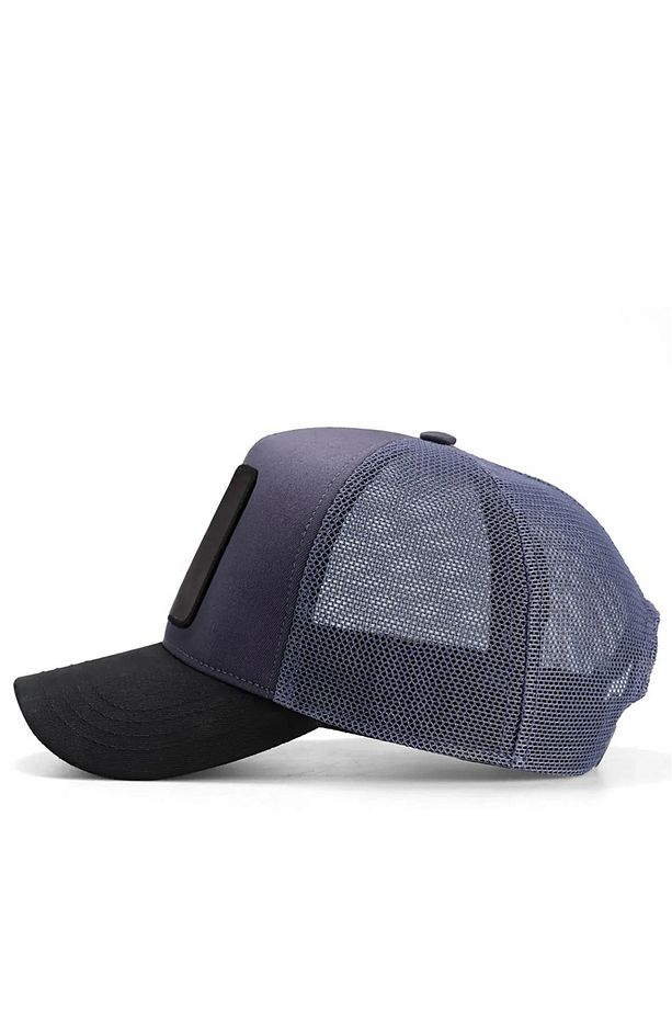 V1 7 Numara Logolu Siyah-antrasit Trucker Şapka - 4