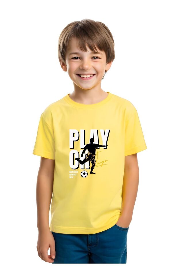 Unisex Children's Printed Round Neck Short Sleeve T-Shirt