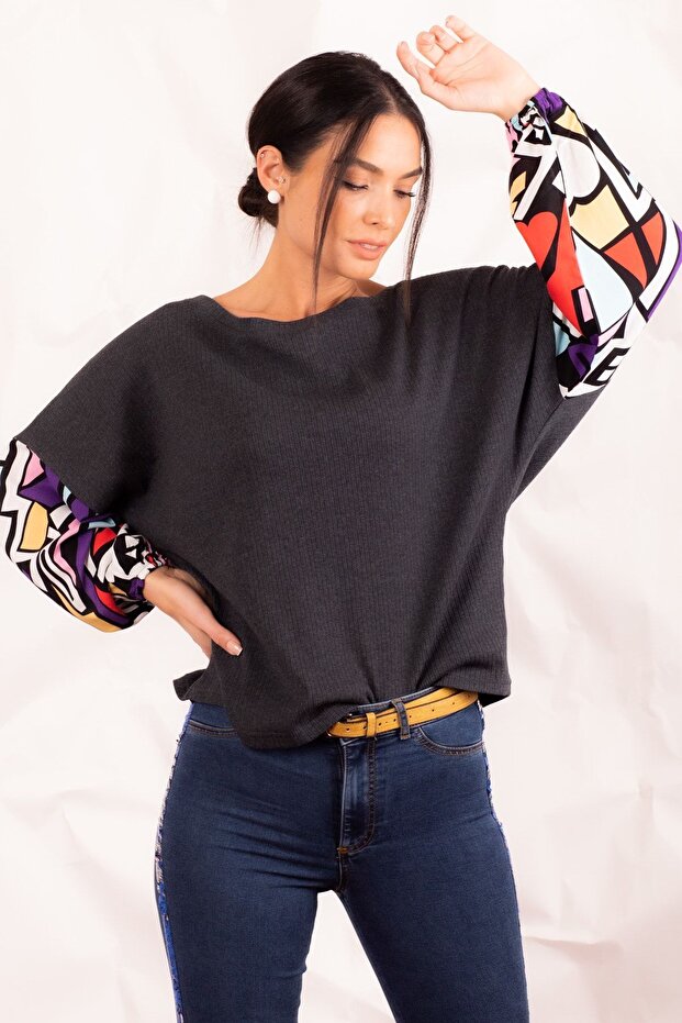 Dámská ležérní barevná halenka s uzeným rukávem ARM-20K001085 - 2