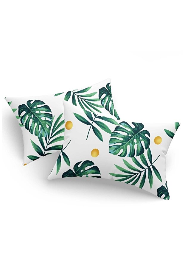 غطاء وسادة مكون من قطعتين باللون الأخضر Monstera