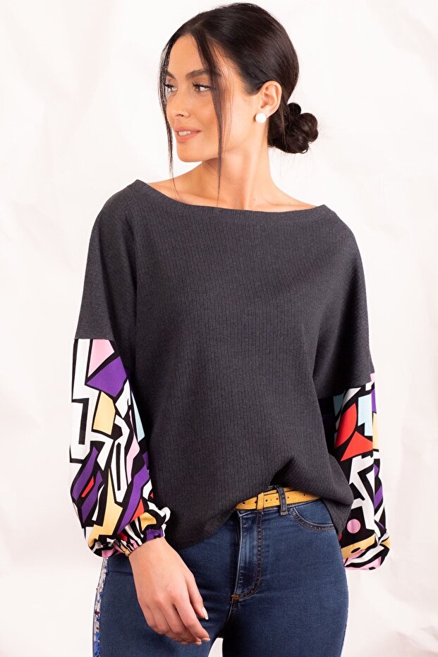 Dámská ležérní barevná halenka s uzeným rukávem ARM-20K001085 - 4