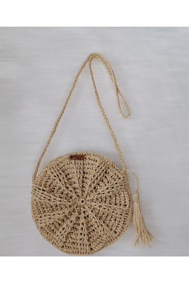 El Yapımı Örgü Makaron Çanta Hasır Çanta - 1