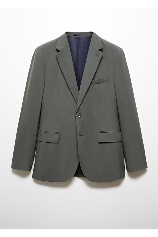 Slim-Fit Woolen Blazer Jacket - 3