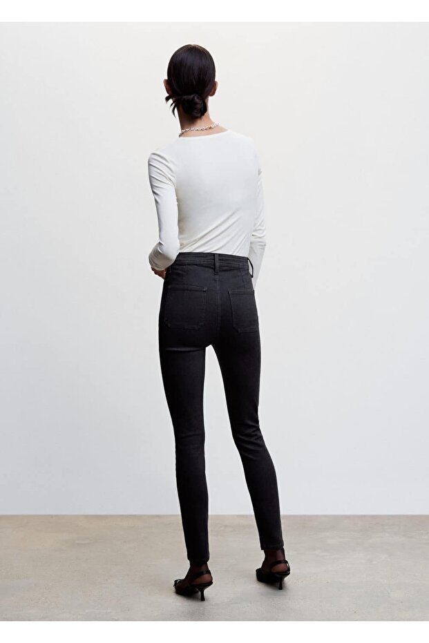 Yüksek Bel Pamuklu Jegging - 4