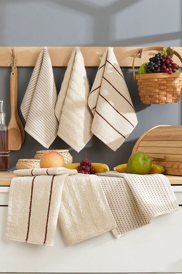 6lı Mutfak Havlusu 30x50 Sofya Bej - 1