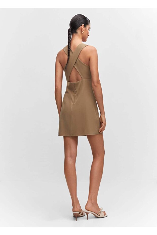 Sırtı Anvelop Kesim Elbise - 4