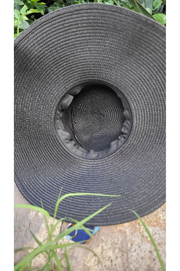 قبعة من القش مستديرة واسعة قابلة للتعديل - 7