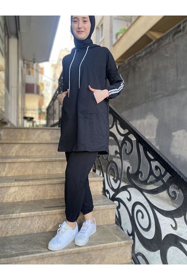 Oversize Model Tesettür Eşofman Takımı - 6