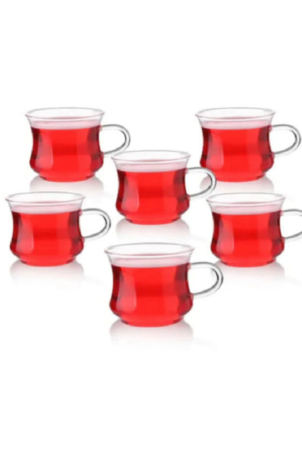 6Pcs Heat Resistant Thermosil Borosilicate Thin Glass Mug Tea Coffee Cup 0.22ml Mug with Handle