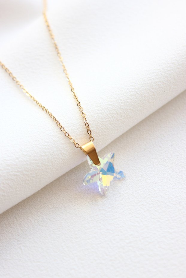 316L Stainless Steel Necklace - Opal Stone Star Steel Necklace - Antiallergic - Anti Tarnish Necklace