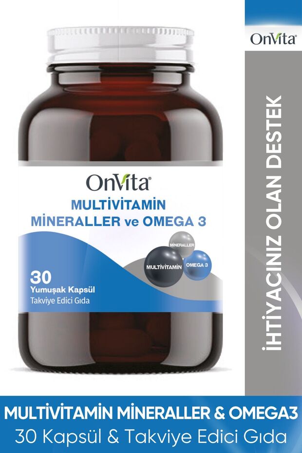 Omega 3 Ve Multivitamin Mineraller, 30 Yumuşak Kapsül - 1