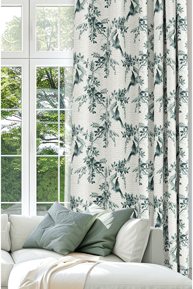 Blackout Light-Proof Background Curtain. Flower Patterned Background Curtain. Digitally Printed 1St Quality Decorative Curtain.