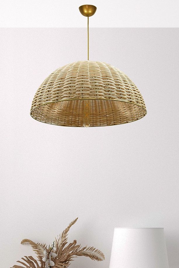 Rattan, Bambu, Hasır Sarkıt Avize Çap: 50 Cm Yükseklik: 25cm - 1