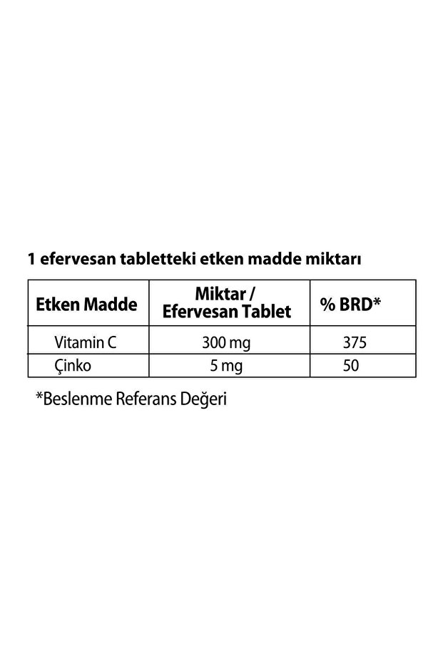 Vitamin C,çinko Içeren Takviye Edici Gıda Efervesan Tablet Kara Mürver Aromalı 20 A - 2