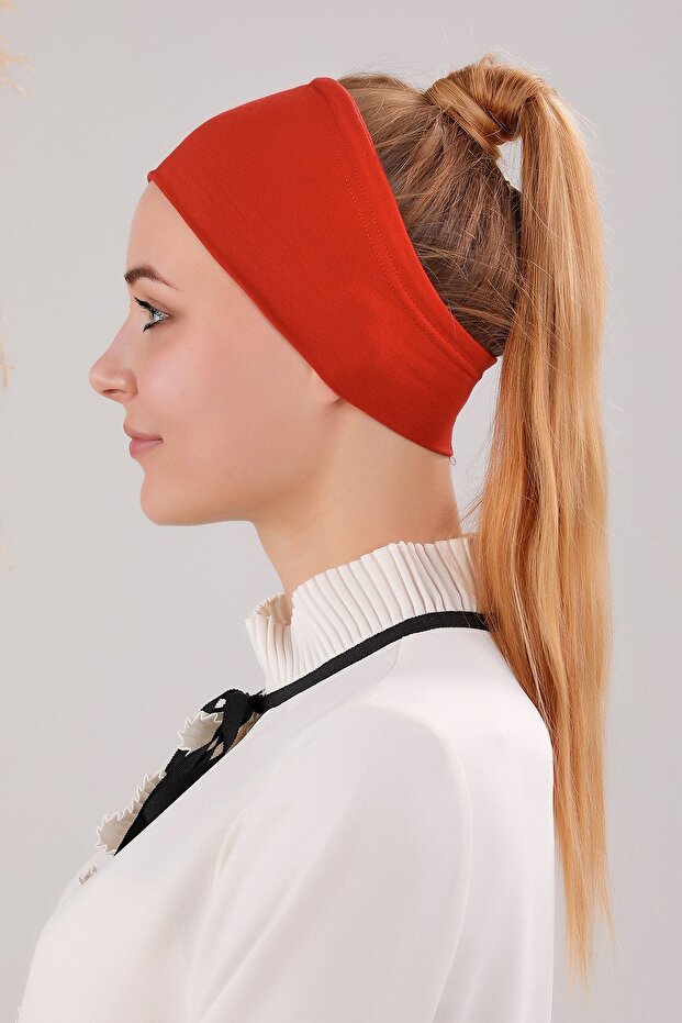 Magic Adhesive Non-Slip Bandana Sports Cap Brick Red