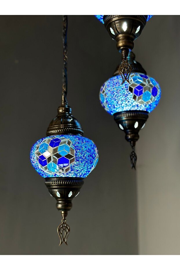 Otantik El Yapımı Mozaik Avize - 4