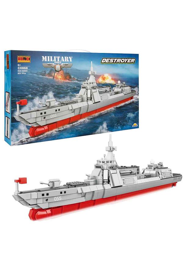831 Parça Destroyer Savaş Gemisi Blok Yapı Seti - 1